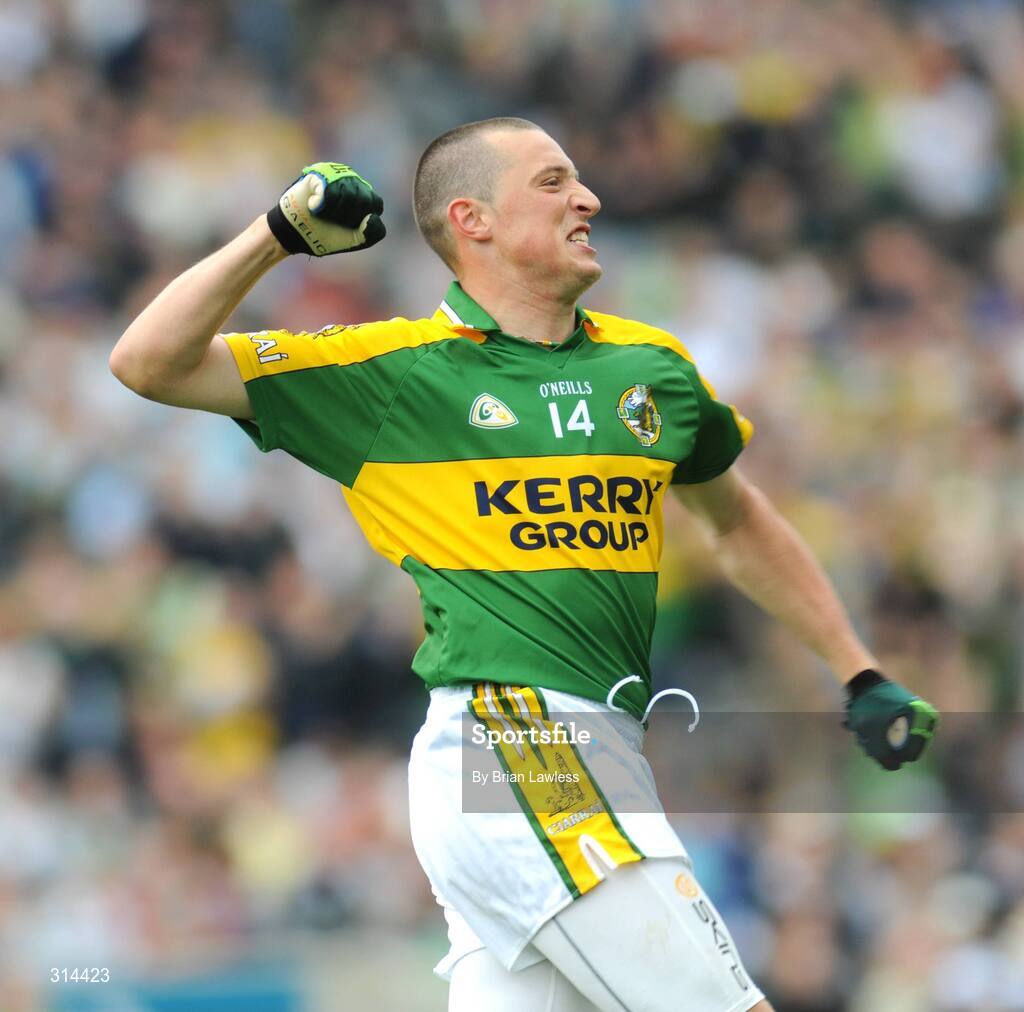 3 August 2008; Kieran Donaghy celebrates after scoring the only goal for Kerry. All-Ireland Senior Football Championship Qualifier, Round 3, Kerry v Monaghan, Croke Park, Dublin. Picture credit: Brian Lawless / SPORTSFILE