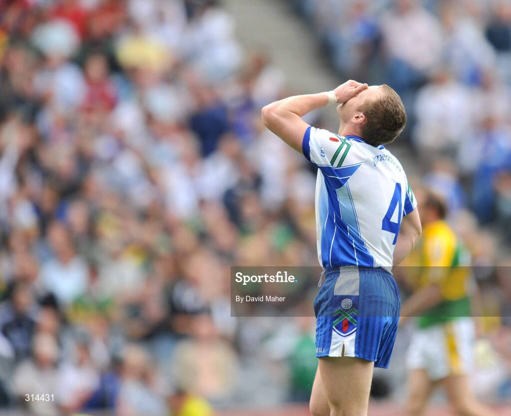 3 August 2008; A disappointed Dermot McArdle, Monaghan, at the end of the game. All-Ireland Senior Football Championship Qualifier, Round 3, Kerry v Monaghan, Croke Park, Dublin. Picture credit: David Maher / SPORTSFILE