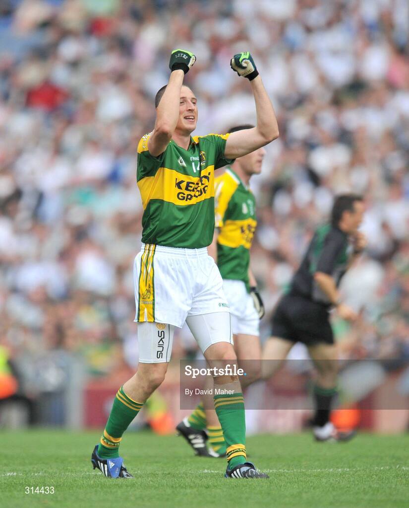 3 August 2008; Kieran Donaghy celebrates after scoring the only goal for Kerry. All-Ireland Senior Football Championship Qualifier, Round 3, Kerry v Monaghan, Croke Park, Dublin. Picture credit: David Maher / SPORTSFILE
