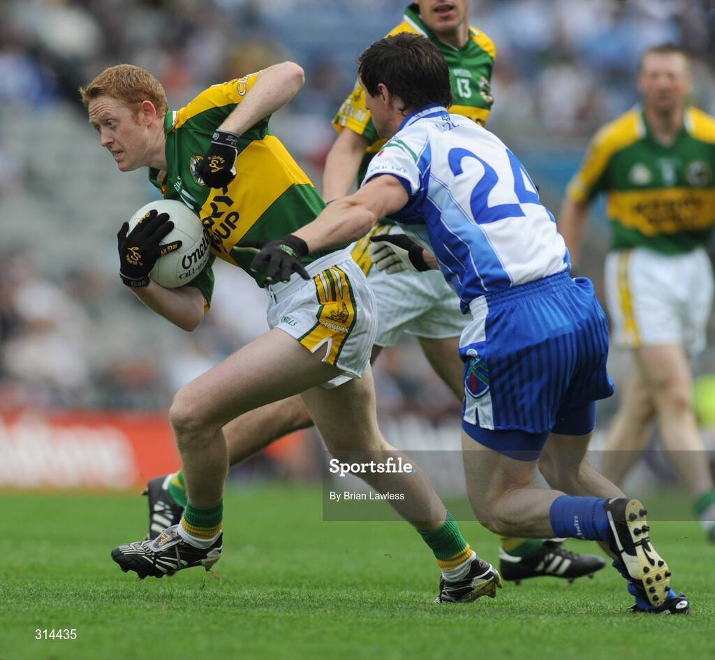 3 August 2008; Colm Cooper, Kerry, in action against Gary McQuaid, Monaghan. All-Ireland Senior Football Championship Qualifier, Round 3, Kerry v Monaghan, Croke Park, Dublin. Picture credit: Brian Lawless / SPORTSFILE