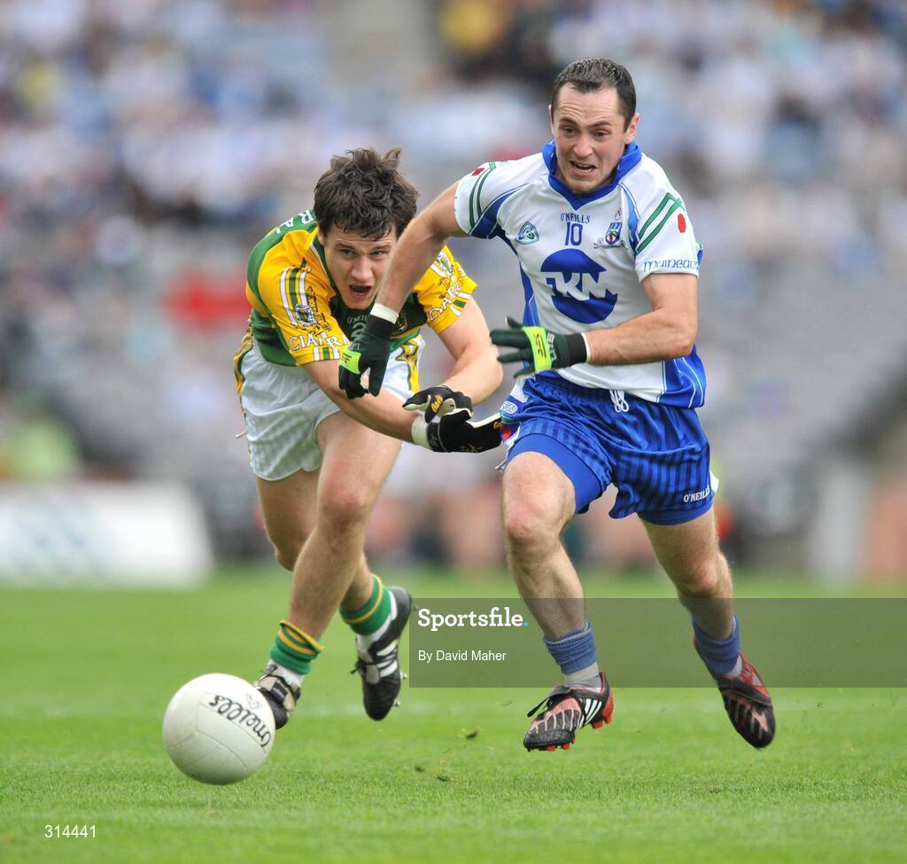 3 August 2008; Padraig Reidy, Kerry, in action against Stephen Gollogly, Monaghan. All-Ireland Senior Football Championship Qualifier, Round 3, Kerry v Monaghan, Croke Park, Dublin. Picture credit: David Maher / SPORTSFILE