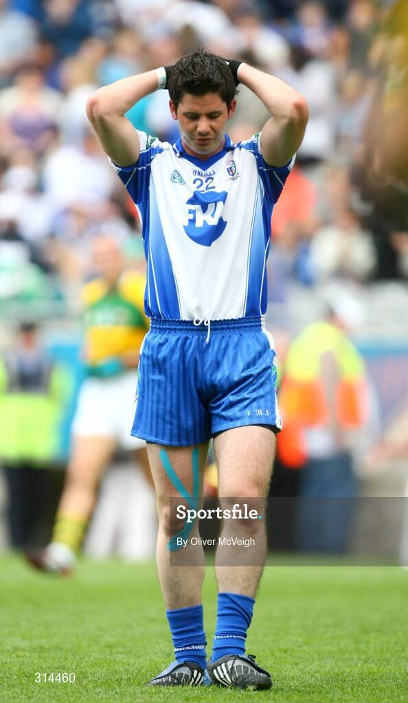 3 August 2008; A disappointed Paul McGuigan, Monaghan, at the end of the game. All-Ireland Senior Football Championship Qualifier, Round 3, Kerry v Monaghan, Croke Park, Dublin. Picture credit: Oliver McVeigh / SPORTSFILE