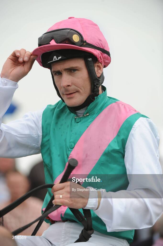 28 July 2008; Pat Smullen, onboard Broad Meaning, tips his hat after winning the GPT Access Equipment EBF Maiden Stakes. Galway Racing Fesitval - Monday, Ballybrit, Galway. Picture credit: Stephen McCarthy / SPORTSFILE