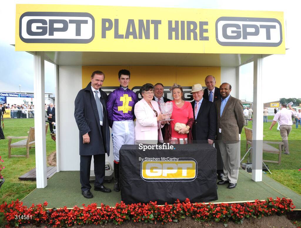28 July 2008; Jockey Robbie McNamara, trainer Dermot Weld and winning connections after winning the GPT Galway Handicap with Majestic Concorde. Galway Racing Fesitval - Monday, Ballybrit, Galway. Picture credit: Stephen McCarthy / SPORTSFILE