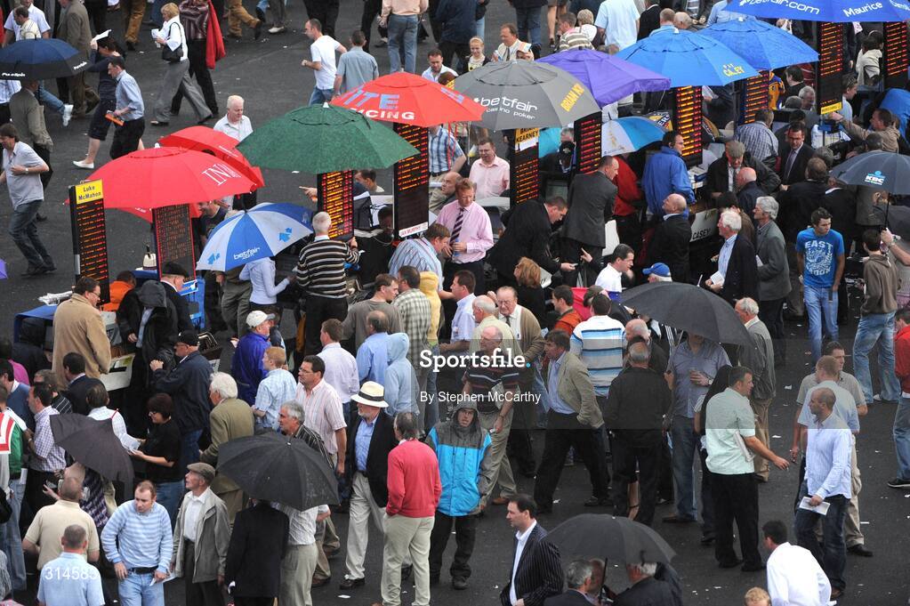28 July 2008; A general view of the betting ring during the opening day of the Galway Racing Festival. Galway Racing Fesitval - Monday, Ballybrit, Galway. Picture credit: Stephen McCarthy / SPORTSFILE