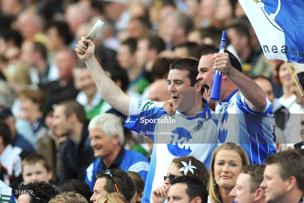 3 August 2008; Monaghan fans celebrate during the match. All-Ireland Senior Football Championship Qualifier, Round 3, Kerry v Monaghan, Croke Park, Dublin. Picture credit: Brian Lawless / SPORTSFILE