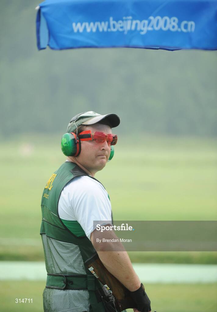 6 August 2008; Ireland's Derek Burnett during practice. Beijing 2008 - Games of the XXIX Olympiad, Beijing Shooting Range, Xiangshan nan Road, Haidian District, Beijing, China. Picture credit: Brendan Moran / SPORTSFILE