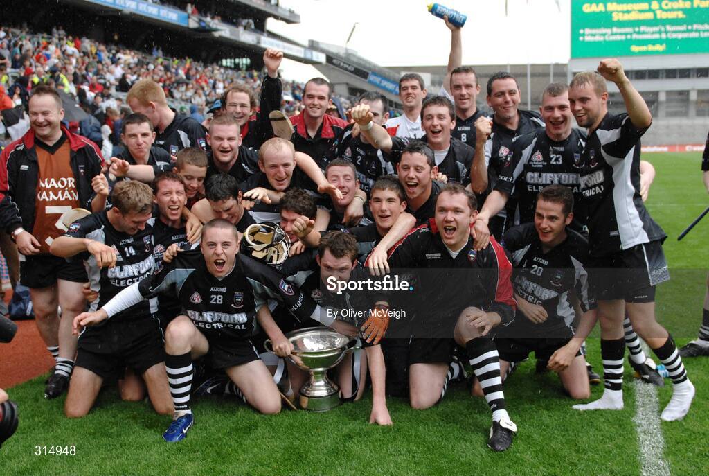 3 August 2008; Sligo celebrate after the game with the Nicky Rackard Cup. Nicky Rackard Cup Final, Louth v Sligo, Croke Park, Dublin. Picture credit: Oliver McVeigh / SPORTSFILE