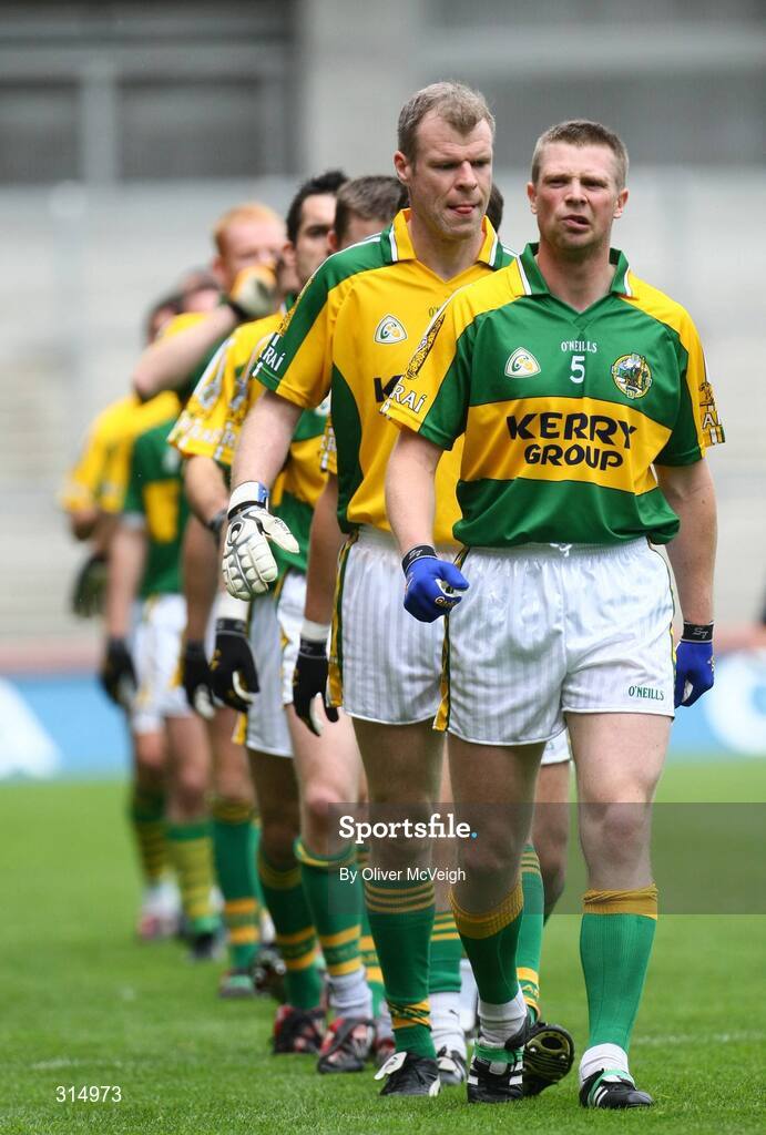 3 August 2008; Kerry captain Tomas O Se leads his side in the pre-match parade. All-Ireland Senior Football Championship Qualifier, Round 3, Kerry v Monaghan, Croke Park, Dublin. Picture credit: Oliver McVeigh / SPORTSFILE