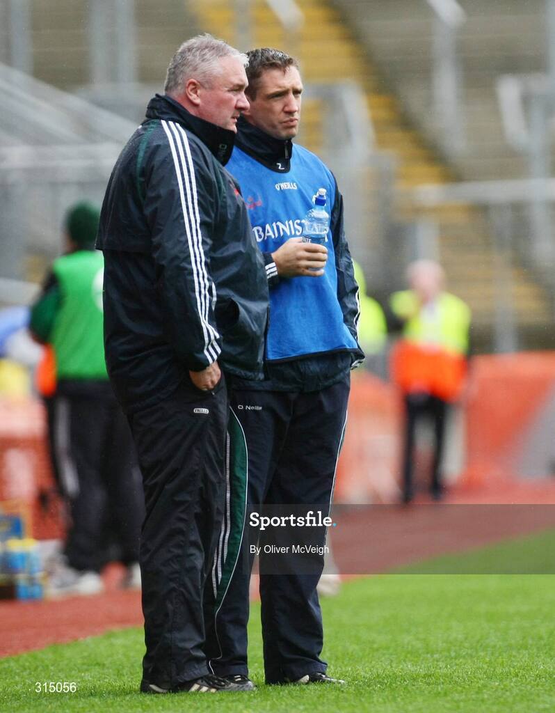 3 August 2008; Kildare manager Kieran McGeeney, right, along with selector Paul Grimley. All-Ireland Senior Football Championship Qualifier, Round 3, Fermanagh v Kildare, Croke Park, Dublin. Picture credit: Oliver McVeigh / SPORTSFILE