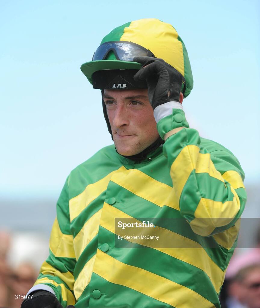 30 July 2008; Jockey Paddy Flood after winning the williamhill.ie Handicap Hurdle onboard Clover Pearl. Galway Racing Festival - Wednesday, Ballybrit, Galway. Picture credit: Stephen McCarthy / SPORTSFILE