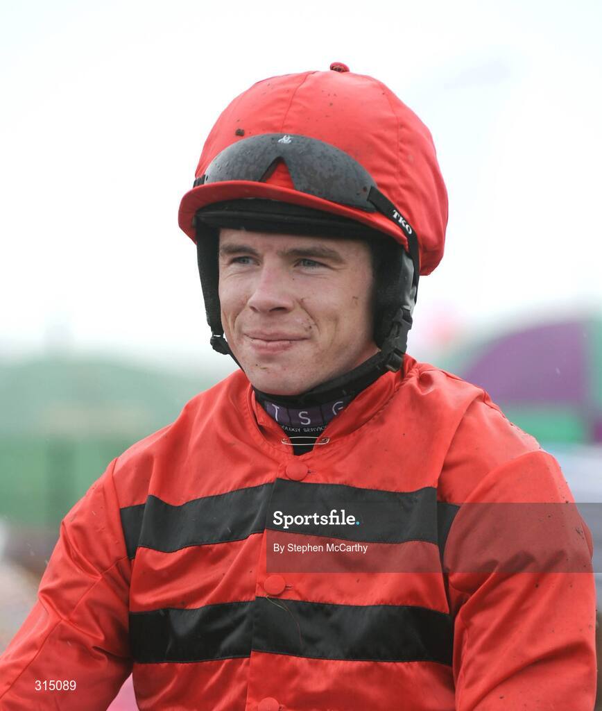 31 July 2008; Jockey Denis O'Regan after winning the St. James's Gate Novice Hurdle, onboard Define. Galway Racing Festival - Thursday, Ballybrit, Co. Galway. Picture credit: Stephen McCarthy / SPORTSFILE