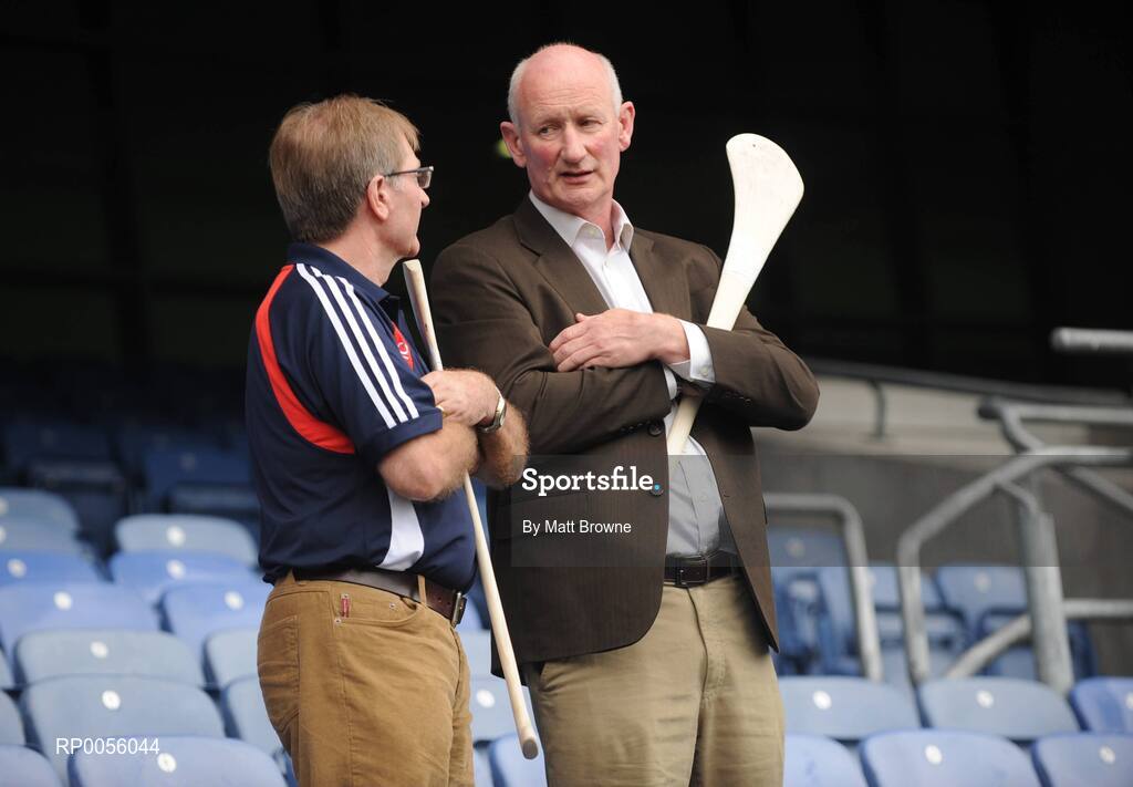 6 August 2008; Kilkenny manager Brian Cody, right, with Cork manager Gerald McCarthy at a Media Conference ahead of the GAA Hurling All-Ireland Senior Championship Quarter-Finals. Croke Park, Dublin. Picture credit: Matt Browne / SPORTSFILE