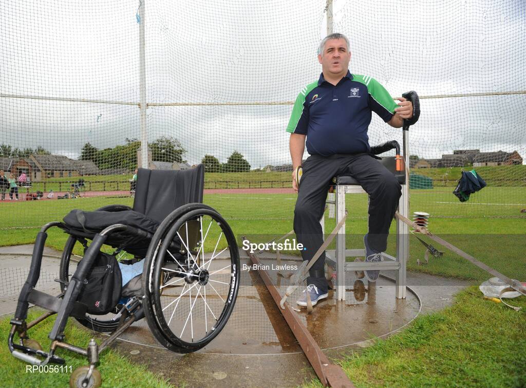 9 August 2008; Ireland's Garrett Culliton, from Clonaslee, Co. Laois, F52 Discus, at the final whole team Paralympic training camp in the University of Limerick before the 45 strong Irish team, across nine sports, departs for it's pre Games holding camp in Beijing later this month ahead of the 13th Paralympic Games which get underway on Sept 6th in the Chinese capital. University of Limerick, Limerick. Picture credit: Brian Lawless / SPORTSFILE