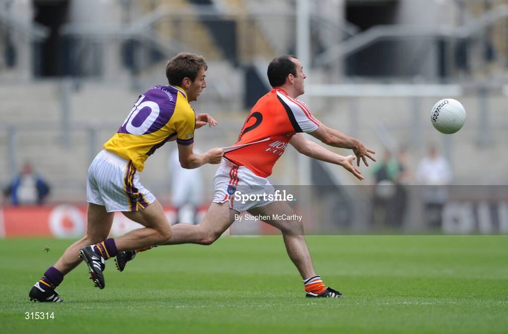 9 August 2008; Martin O'rourke, Armagh, in action against Redmond Barry, Wexford. GAA Football All-Ireland Senior Championship Quarter-Final, Armagh v Wexford, Croke Park, Dublin. Picture credit: Stephen McCarthy / SPORTSFILE