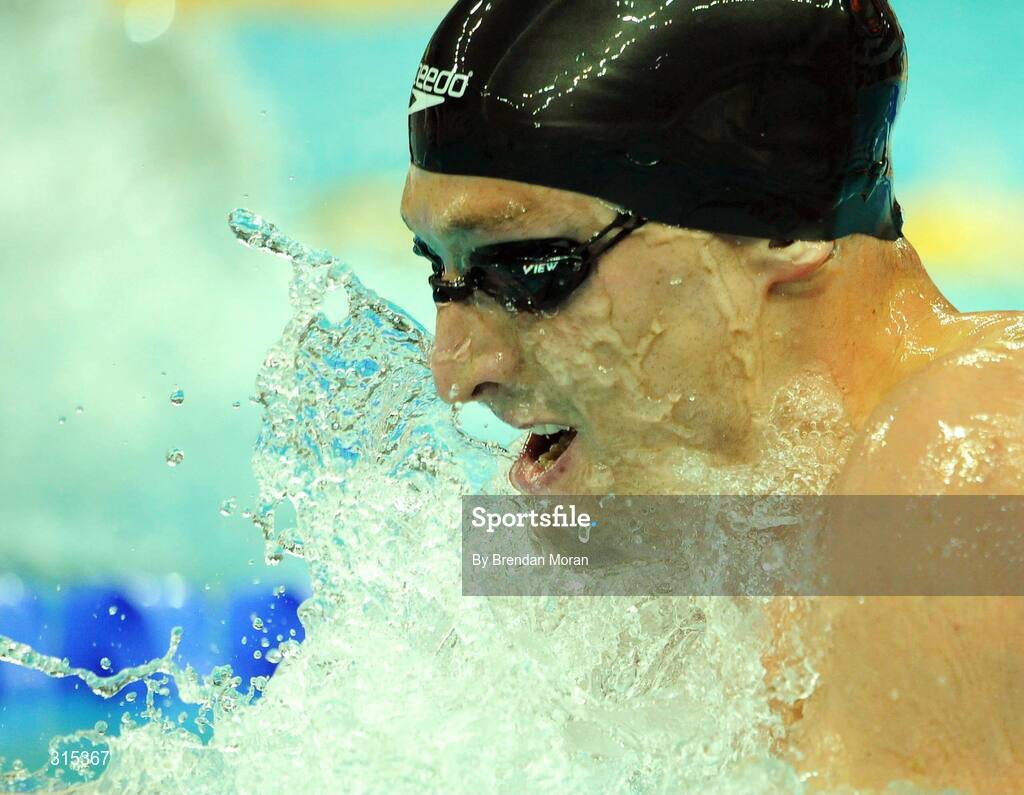 9 August 2008; Ireland's Andrew Bree in action during his heat of the men's 100m breaststroke in which he set a new national record of 1.01.76. Beijing 2008 - Games of the XXIX Olympiad, National Aquatic Centre, Olympic Green, Beijing, China. Picture credit: Brendan Moran / SPORTSFILE