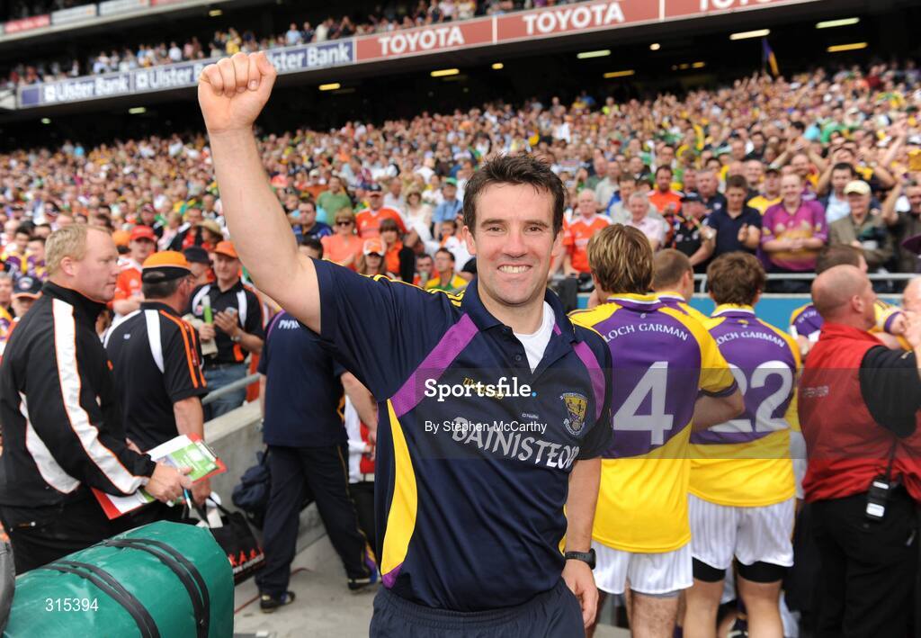 9 August 2008; Wexford manager Jason Ryan celebrates his side's victory. GAA Football All-Ireland Senior Championship Quarter-Final, Armagh v Wexford, Croke Park, Dublin. Picture credit: Stephen McCarthy / SPORTSFILE