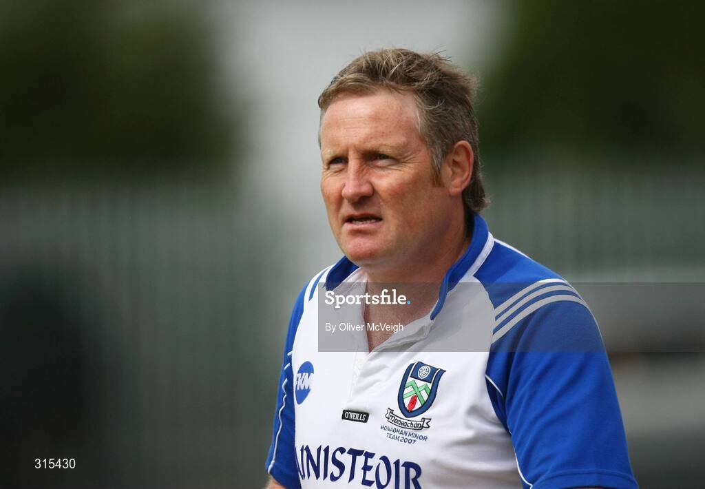 9 August 2008; Monaghan manager Bernie Murray watches from the sideline. ESB GAA Football All-Ireland Minor Championship Quarter-Final, Mayo v Monaghan, Pearse Park, Longford. Picture credit: Oliver McVeigh / SPORTSFILE