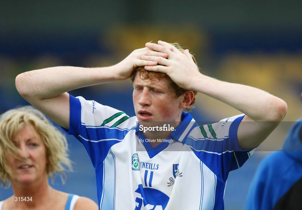 9 August 2008; A dejected Kieran Hughes, Monaghan, comes off at the end of the game. ESB GAA Football All-Ireland Minor Championship Quarter-Final, Mayo v Monaghan, Pearse Park, Longford. Picture credit: Oliver McVeigh / SPORTSFILE