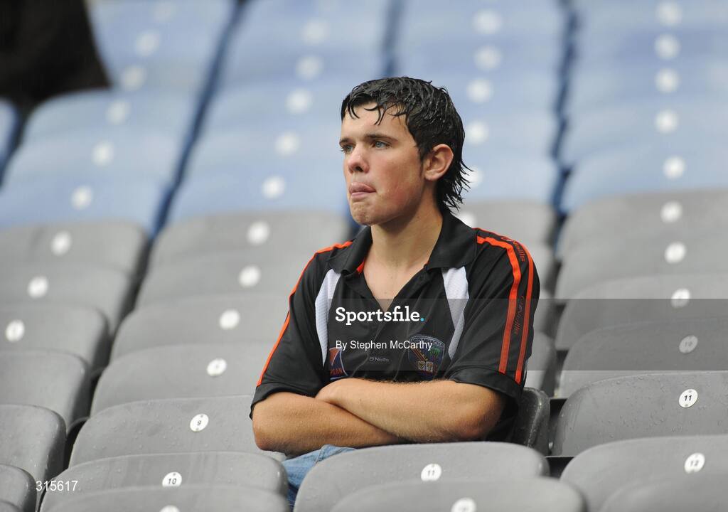 9 August 2008; A dejected Armagh supporter watches on during the match between Kerry and Galway. GAA Football All-Ireland Senior Championship Quarter-Final, Armagh v Wexford, Croke Park, Dublin. Picture credit: Stephen McCarthy / SPORTSFILE