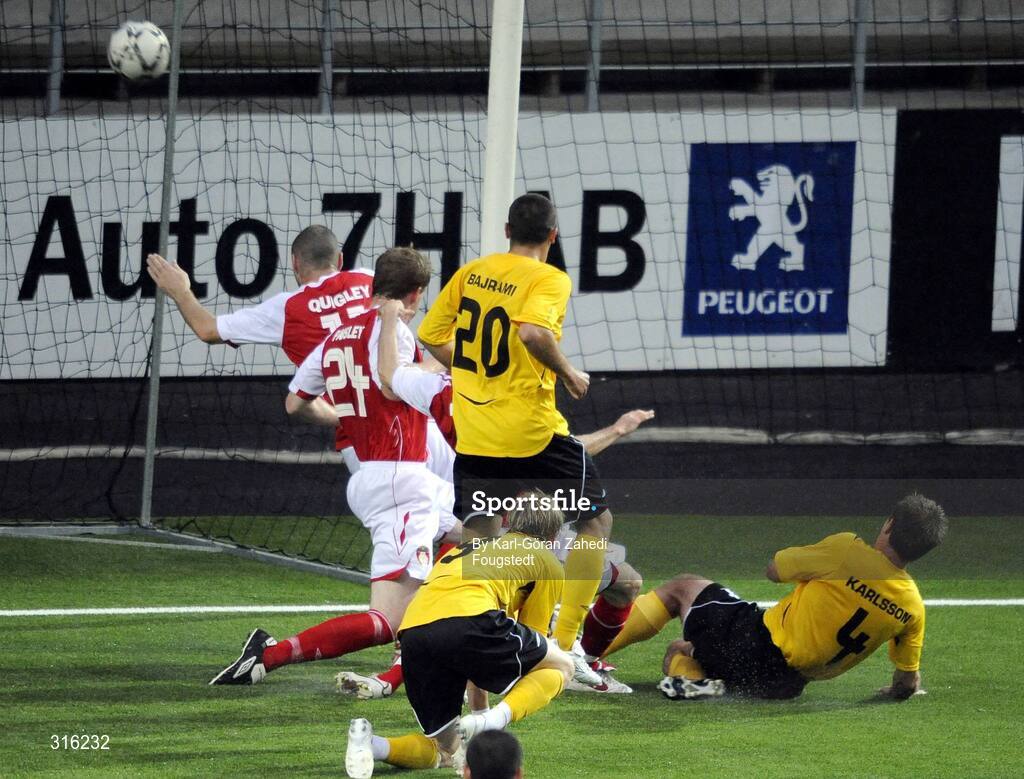 14 August 2008; Johan Karlsson, IF Elfsborg, scores a goal against St. Patrick's Athletic. UEFA Cup Second Qualifying Round, 1st Leg, St. Patrick's Athletic v IF Elfsborg, Borås Arena, Sweden. Picture credit: Karl-Göran Zahedi Fougstedt / SPORTSFILE