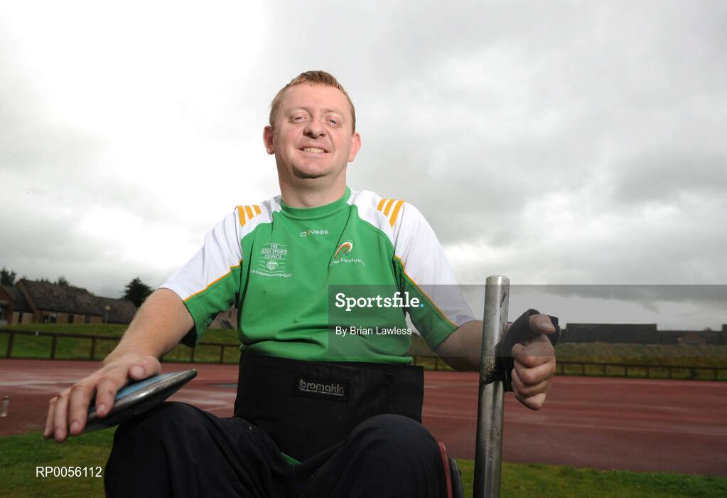 9 August 2008; Ireland's John McCarthy, from Cork, F51 Discus, at the final whole team Paralympic training camp in the University of Limerick before the 45 strong Irish team, across nine sports, departs for its pre Games holding camp in Beijing later this month ahead of the 13th Paralympic Games which get underway on Sept 6th in the Chinese capital. University of Limerick, Limerick. Picture credit: Brian Lawless / SPORTSFILE