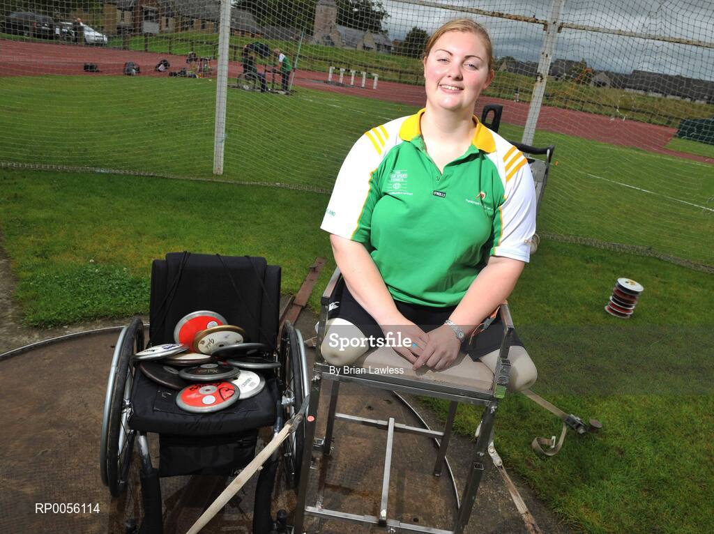 9 August 2008; Ireland's Orla Marie Barry, from Ladysbridge, Co. Cork, F57 Discus, at the final whole team Paralympic training camp in the University of Limerick before the 45 strong Irish team, across nine sports, departs for its pre Games holding camp in Beijing later this month ahead of the 13th Paralympic Games which get underway on Sept 6th in the Chinese capital. University of Limerick, Limerick. Picture credit: Brian Lawless / SPORTSFILE