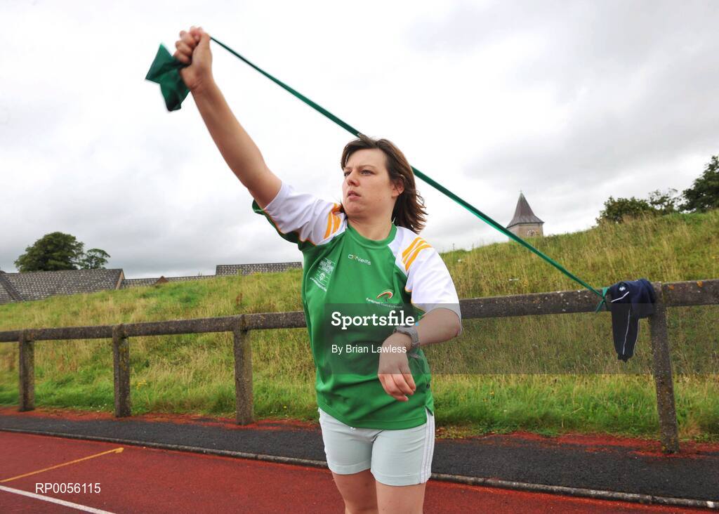 9 August 2008; Ireland's Lisa Callaghan, from Duleek, Co. Meath, F37 Javelin, at the final whole team Paralympic training camp in the University of Limerick before the 45 strong Irish team, across nine sports, departs for its pre Games holding camp in Beijing later this month ahead of the 13th Paralympic Games which get underway on Sept 6th in the Chinese capital. University of Limerick, Limerick. Picture credit: Brian Lawless / SPORTSFILE