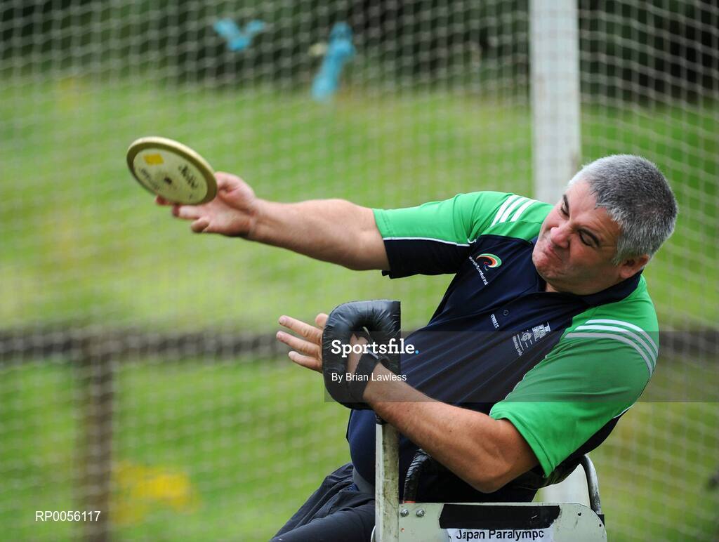 9 August 2008; Ireland's Garrett Culliton, from Clonaslee, Co. Laois, F52 Discus, at the final whole team Paralympic training camp in the University of Limerick before the 45 strong Irish team, across nine sports, departs for it's pre Games holding camp in Beijing later this month ahead of the 13th Paralympic Games which get underway on Sept 6th in the Chinese capital. University of Limerick, Limerick. Picture credit: Brian Lawless / SPORTSFILE