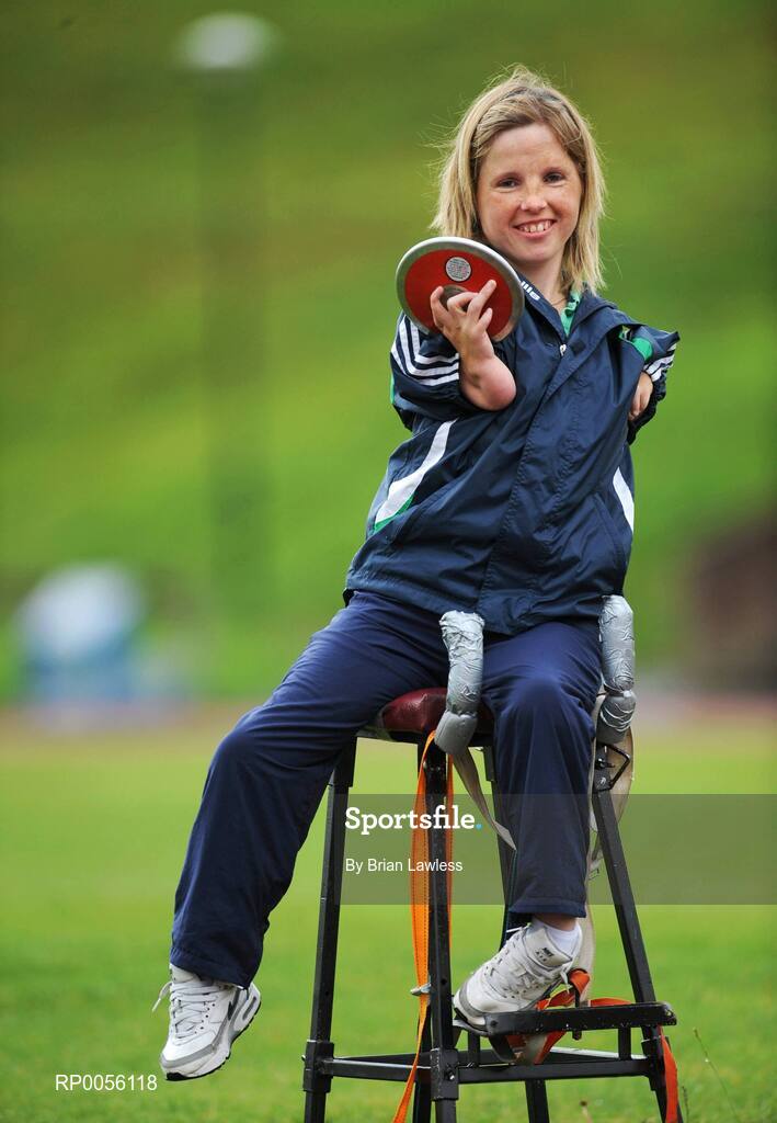 9 August 2008; Ireland's Catherine Wayland, from New Ross, Co. Wexford, F51 Discus, at the final whole team Paralympic training camp in the University of Limerick before the 45 strong Irish team, across nine sports, departs for its pre Games holding camp in Beijing later this month ahead of the 13th Paralympic Games which get underway on Sept 6th in the Chinese capital. University of Limerick, Limerick. Picture credit: Brian Lawless / SPORTSFILE
