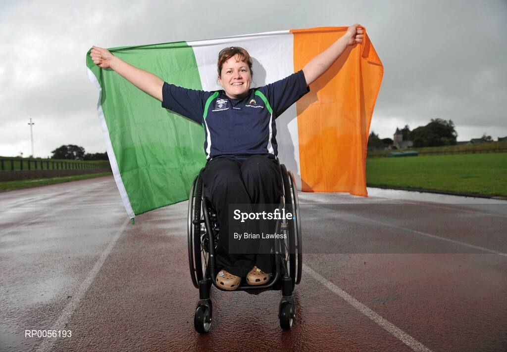9 August 2008; Irish athlete Patrice Dockery, 100m, 200m & 400m, from Swords in Co.Dublin, has been selected as the flag bearer for the Irish team for the 2008 Paralympic Games. A decorated Paralympic athlete and a veteran of six Games, Dockery greeted the news as 'a tremendous honour and a privilege'. The 2008 Paralympic Games get underway on September 6th and the Irish team comprises 45 athletes across nine sports. University of Limerick, Limerick. Picture credit: Brian Lawless / SPORTSFILE