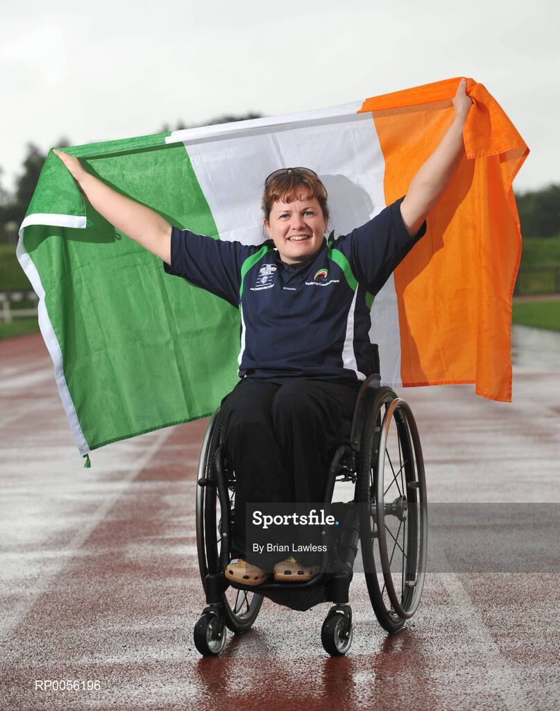9 August 2008; Irish athlete Patrice Dockery, 100m, 200m & 400m, from Swords in Co.Dublin, has been selected as the flag bearer for the Irish team for the 2008 Paralympic Games. A decorated Paralympic athlete and a veteran of six Games, Dockery greeted the news as 'a tremendous honour and a privilege'. The 2008 Paralympic Games get underway on September 6th and the Irish team comprises 45 athletes across nine sports. University of Limerick, Limerick. Picture credit: Brian Lawless / SPORTSFILE