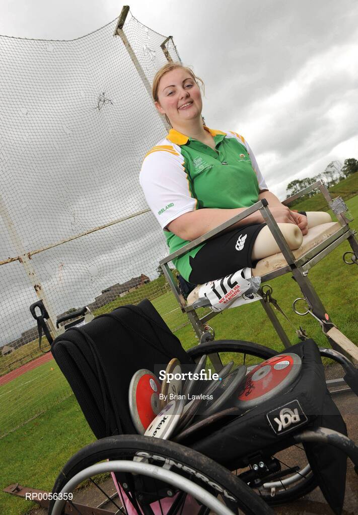 9 August 2008; Ireland's Orla Marie Barry, from Ladysbridge, Co. Cork, F57 Discus, at the final whole team Paralympic training camp in the University of Limerick before the 45 strong Irish team, across nine sports, departs for its pre Games holding camp in Beijing later this month ahead of the 13th Paralympic Games which get underway on Sept 6th in the Chinese capital. University of Limerick, Limerick. Picture credit: Brian Lawless / SPORTSFILE