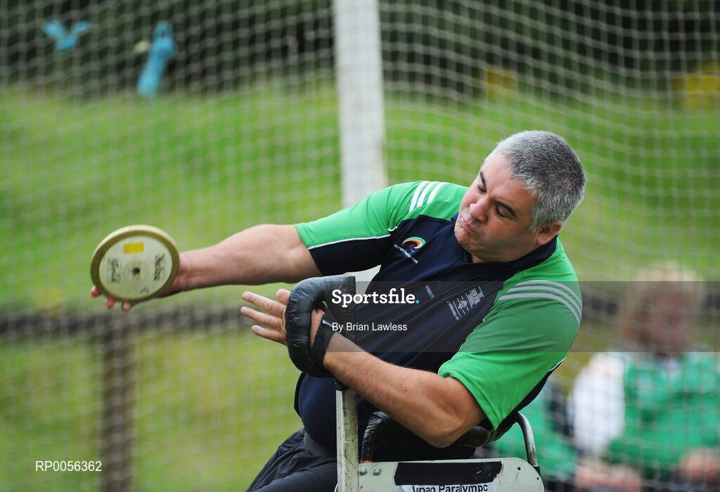 9 August 2008; Ireland's Garrett Culliton, F52 Discus, from Clonaslee, Laois, at the final whole team Paralympic training camp in the University of Limerick before the 45 strong Irish team, across nine sports, departs for its pre Games holding camp in Beijing later this month ahead of the 13th Paralympic Games which get underway on Sept 6th in the Chinese capital. University of Limerick, Limerick. Picture credit: Brian Lawless / SPORTSFILE