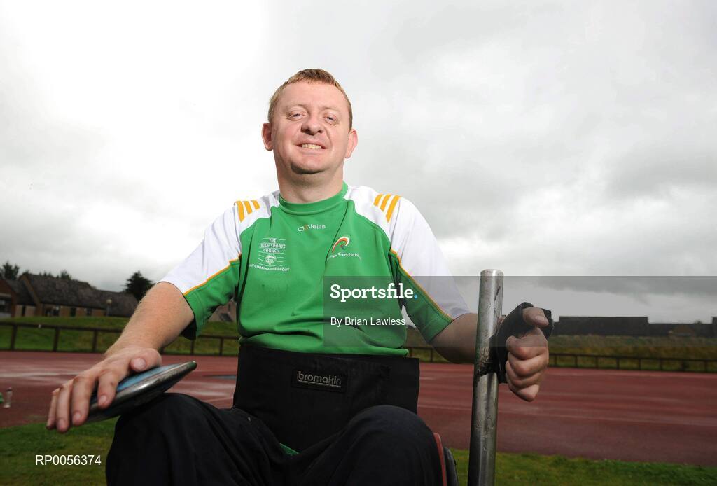 9 August 2008; Ireland's John McCarthy, from Cork, F51 Discus, at the final whole team Paralympic training camp in the University of Limerick before the 45 strong Irish team, across nine sports, departs for its pre Games holding camp in Beijing later this month ahead of the 13th Paralympic Games which get underway on Sept 6th in the Chinese capital. University of Limerick, Limerick. Picture credit: Brian Lawless / SPORTSFILE