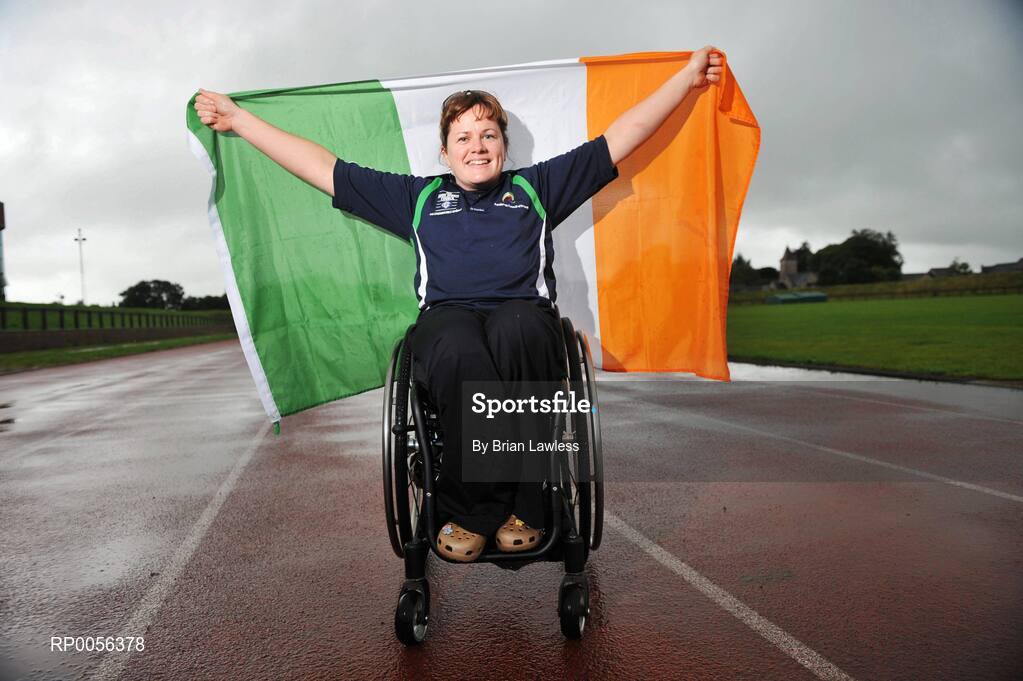 9 August 2008; Irish athlete Patrice Dockery, 100m, 200m & 400m, from Swords in Co.Dublin, has been selected as the flag bearer for the Irish team for the 2008 Paralympic Games. A decorated Paralympic athlete and a veteran of six Games, Dockery greeted the news as 'a tremendous honour and a privilege'. The 2008 Paralympic Games get underway on September 6th and the Irish team comprises 45 athletes across nine sports. University of Limerick, Limerick. Picture credit: Brian Lawless / SPORTSFILE