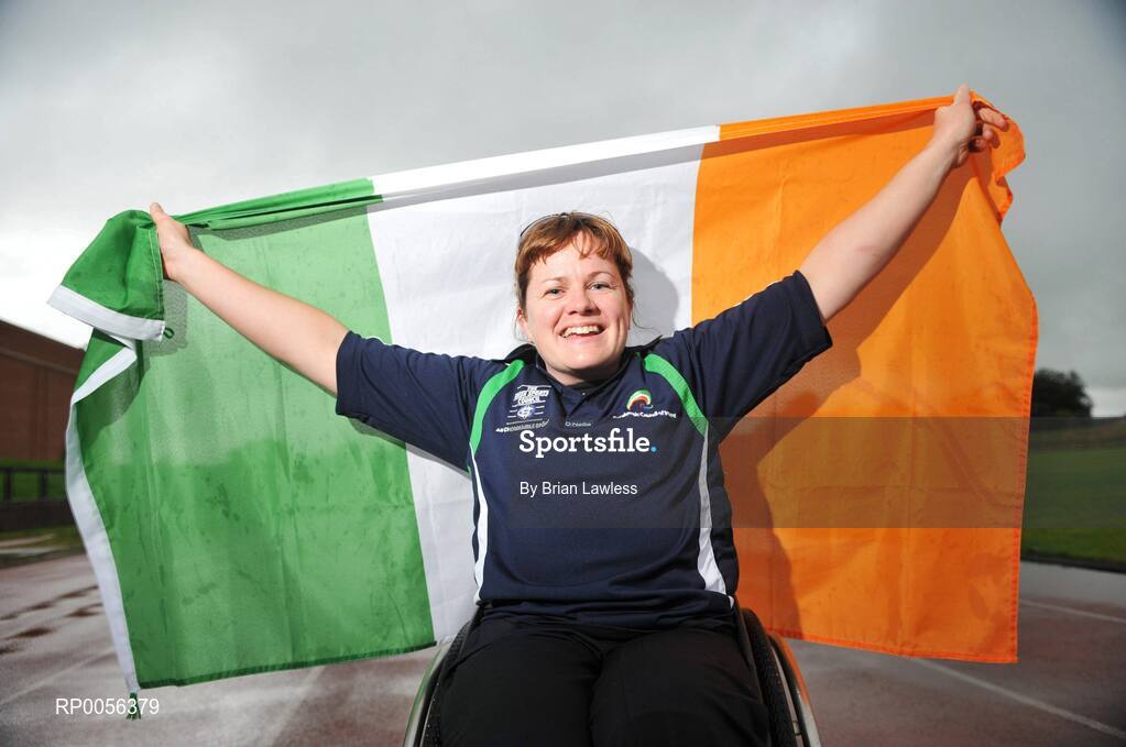 9 August 2008; Irish athlete Patrice Dockery, 100m, 200m & 400m, from Swords in Co.Dublin, has been selected as the flag bearer for the Irish team for the 2008 Paralympic Games. A decorated Paralympic athlete and a veteran of six Games, Dockery greeted the news as 'a tremendous honour and a privilege'. The 2008 Paralympic Games get underway on September 6th and the Irish team comprises 45 athletes across nine sports. University of Limerick, Limerick. Picture credit: Brian Lawless / SPORTSFILE