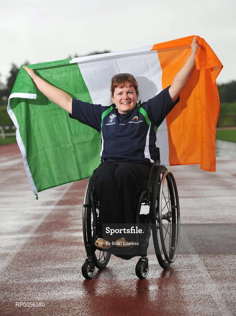 9 August 2008; Irish athlete Patrice Dockery, 100m, 200m & 400m, from Swords in Co.Dublin, has been selected as the flag bearer for the Irish team for the 2008 Paralympic Games. A decorated Paralympic athlete and a veteran of six Games, Dockery greeted the news as 'a tremendous honour and a privilege'. The 2008 Paralympic Games get underway on September 6th and the Irish team comprises 45 athletes across nine sports. University of Limerick, Limerick. Picture credit: Brian Lawless / SPORTSFILE