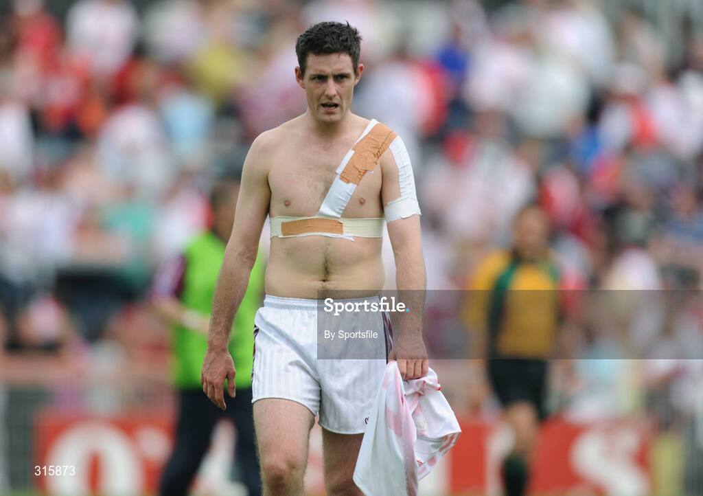 26 July 2008; A dejected Fergal Wilson, Westmeath, at the end of the game. GAA Football All-Ireland Senior Championship Qualifier - Rd 2, Tyrone v Westmeath, Healy Park, Omagh, Co. Tyrone. Photo by Sportsfile