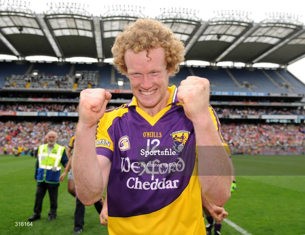 9 August 2008; Collie Byrne, Wexford, celebrates his side's victory. GAA Football All-Ireland Senior Championship Quarter-Final, Armagh v Wexford, Croke Park, Dublin. Picture credit: Stephen McCarthy / SPORTSFILE