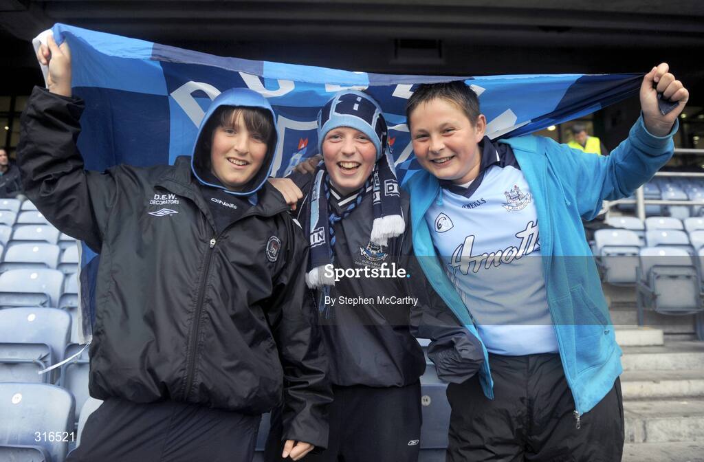 16 August 2008; Dublin supporters, from left, Thomas Purdy, Luke McGivern and Niall Connolly before the game. GAA Football All-Ireland Senior Championship Quarter-Final, Dublin v Tyrone, Croke Park, Dublin. Picture credit: Stephen McCarthy / SPORTSFILE