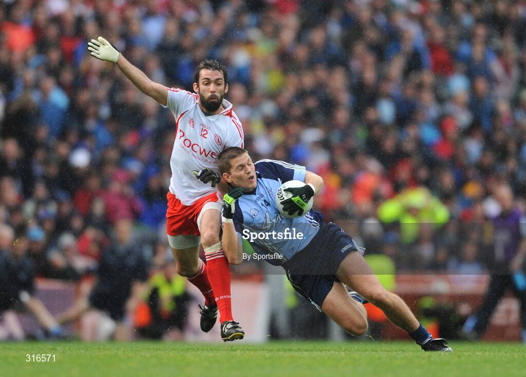 16 August 2008; Conal Keaney, Dublin, in action against Joseph McMahon, Tyrone. GAA Football All-Ireland Senior Championship Quarter-Final, Dublin v Tyrone, Croke Park, Dublin. Photo by Sportsfile