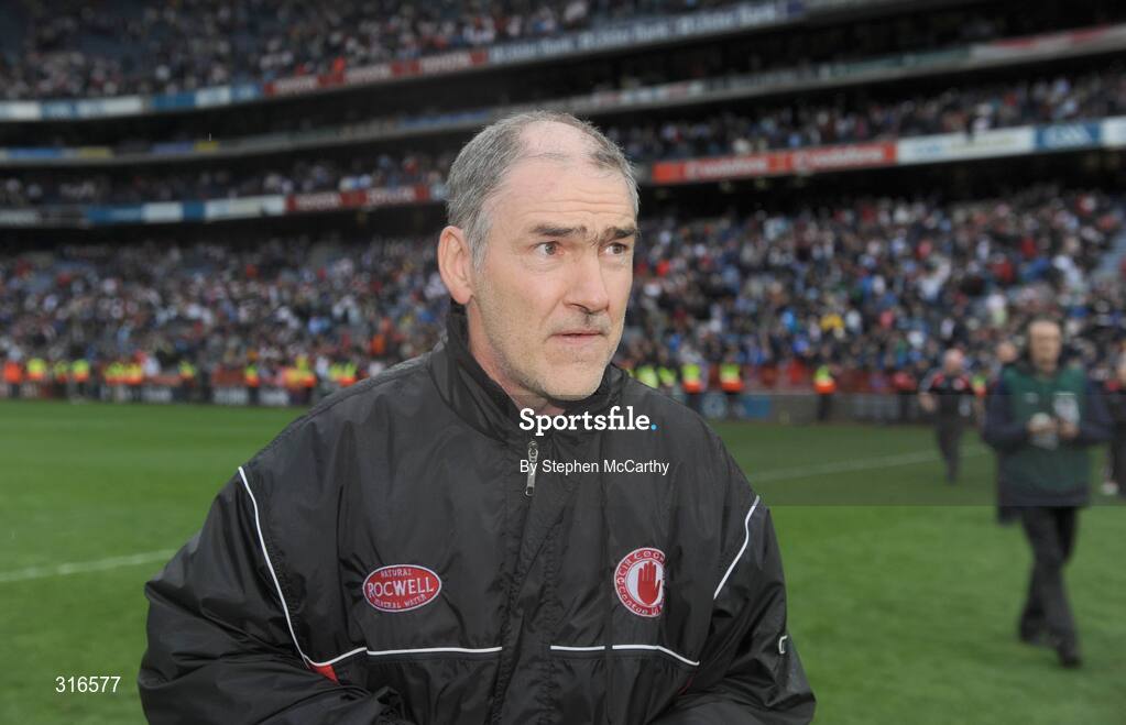 16 August 2008; Tyrone manager Mickey Harte after the match. GAA Football All-Ireland Senior Championship Quarter-Final, Dublin v Tyrone, Croke Park, Dublin. Picture credit: Stephen McCarthy / SPORTSFILE