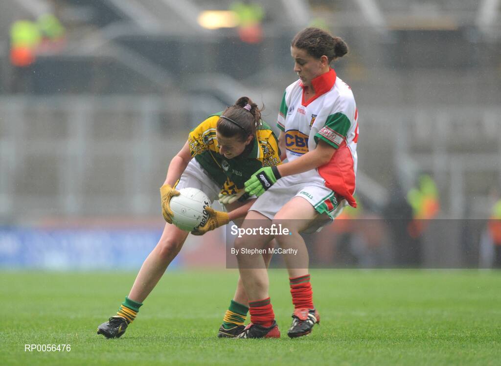 16 August 2008; Katie Gleeson, Kerry, in action against Kathryn Sullivan, Mayo. TG4 All-Ireland Ladies Senior Football Championship Quarter-Final, Mayo v Kerry, Croke Park, Dublin. Picture credit: Stephen McCarthy / SPORTSFILE