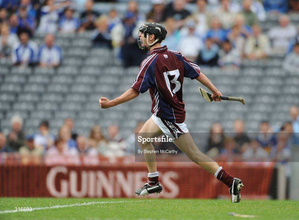 17 August 2008; Richard Cummins, Galway, celebrates after scoring his side's first goal. ESB GAA Hurling All-Ireland Minor Championship Semi-Final, Cork v Galway, Croke Park, Dublin. Picture credit: Stephen McCarthy / SPORTSFILE