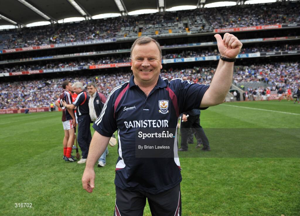17 August 2008; Galway manager Mattie Murphy celebrates after the match. ESB GAA Hurling All-Ireland Minor Championship Semi-Final, Cork v Galway, Croke Park, Dublin. Picture credit: Brian Lawless / SPORTSFILE