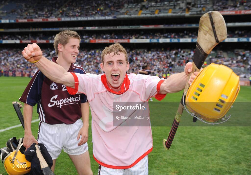 17 August 2008; Gerard O'Halloran, Galway, celebrates his side's victory. ESB GAA Hurling All-Ireland Minor Championship Semi-Final, Cork v Galway, Croke Park, Dublin. Picture credit: Stephen McCarthy / SPORTSFILE