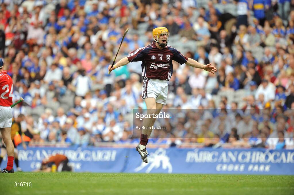 17 August 2008; Galway's Gerard O'Halloran celebrates at the final whistle. ESB GAA Hurling All-Ireland Minor Championship Semi-Final, Cork v Galway, Croke Park, Dublin. Picture credit: Brian Lawless / SPORTSFILE