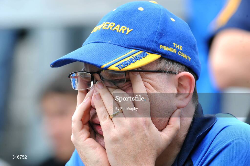 17 August 2008; Tipperary supporter Padraig McTiernan, from Nenagh, Co. Tipperary, watches the game. GAA Hurling All-Ireland Senior Championship Semi-Final, Tipperary v Waterford, Croke Park, Dublin. Picture credit: Pat Murphy / SPORTSFILE
