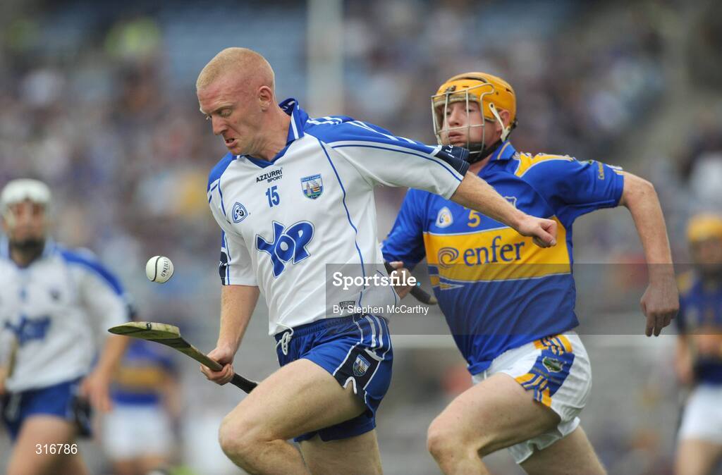 17 August 2008; John Mullane, Waterford, in action against Eamon Corcoran, Tipperary. GAA Hurling All-Ireland Senior Championship Semi-Final, Tipperary v Waterford, Croke Park, Dublin. Picture credit: Stephen McCarthy / SPORTSFILE